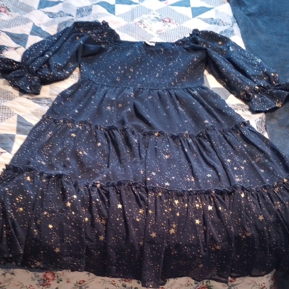 Ivy City Co Starry Night Navy Blue Dress